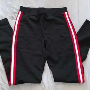 Black red and white leggings.